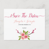 Cherry Blossom blumenreich Save the Date Postkarte (Vorderseite)