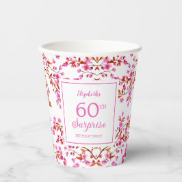 Cherry Blossom Blumenüberraschung Rosa Geburtstag Pappbecher