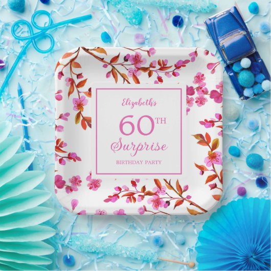 Cherry Blossom Blumenüberraschung Rosa Geburtstag Pappteller (Party)