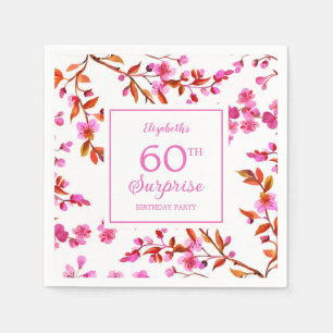Cherry Blossom Blumenüberraschung Rosa Geburtstag Serviette
