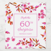 Cherry Blossom Blumenüberraschung Rosa Geburtstag Weinetikett (Einzelnes Label)