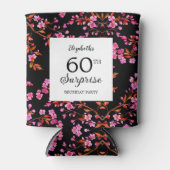 Cherry Blossom Blumenüberraschung Schwarzer Geburt Dosenkühler (Vorderseite)