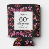 Cherry Blossom Blumenüberraschung Schwarzer Geburt Dosenkühler (Rückseite)