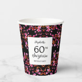 Cherry Blossom Blumenüberraschung Schwarzer Geburt Pappbecher (Vorderseite)