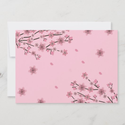 Cherry Blossom Blush Botanisches Brautparty Einladung (Rückseite)
