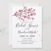 Cherry Blossom Blush Petals Brautparty Rustikal Einladung (Vorderseite)