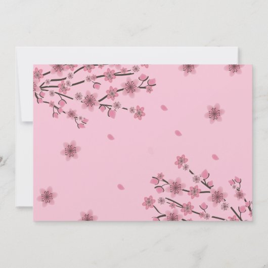 Cherry Blossom Blush Petals Brautparty Rustikal Einladung (Rückseite)