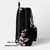 Cherry Blossom Blush Pink Black Monogram Bedruckter Rucksack (Links)