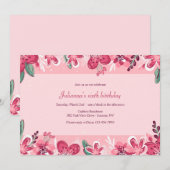 Cherry Blossom Borders Birthday Party Einladung (Vorne/Hinten)