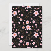 Cherry Blossom Bouquet Aquarell Einladung (Rückseite)