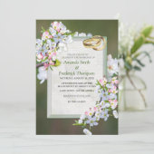 Cherry Blossom Bouquet Thema Einladung (Stehend Vorderseite)