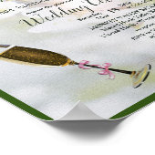 Cherry Blossom Bouquet Wedding Poster (Ecke)