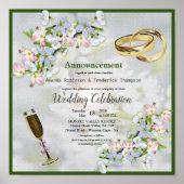 Cherry Blossom Bouquet Wedding Poster (Vorne)