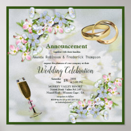 Cherry Blossom Bouquet Wedding Poster