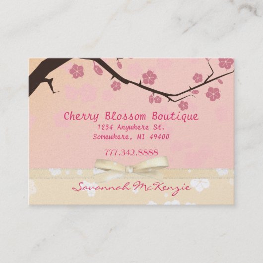 Cherry Blossom Boutique Business Cards Visitenkarte (Vorderseite)