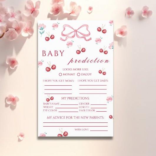 Cherry Blossom Bow Baby Vorhersagen & Wünsche Flyer