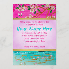 Cherry Blossom Branch Sakura Water Ripple Painting Einladung