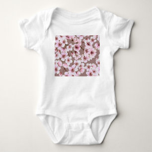 Cherry Blossom Branchen Wasserfarben Muster Baby Strampler