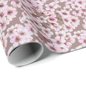 Cherry Blossom Branchen Wasserfarben Muster Geschenkpapier (Rolleneckpunkt)