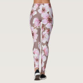 Cherry Blossom Branchen Wasserfarben Muster Leggings (Rückseite)