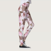 Cherry Blossom Branchen Wasserfarben Muster Leggings (Rechts)