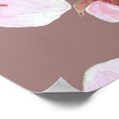 Cherry Blossom Branchen Wasserfarben Muster Poster (Ecke)
