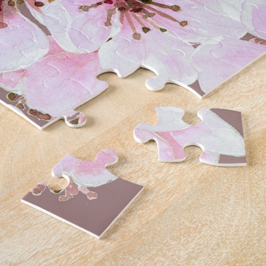 Cherry Blossom Branchen Wasserfarben Muster Puzzle (Seite)
