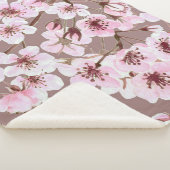 Cherry Blossom Branchen Wasserfarben Muster Sherpadecke (3/4)