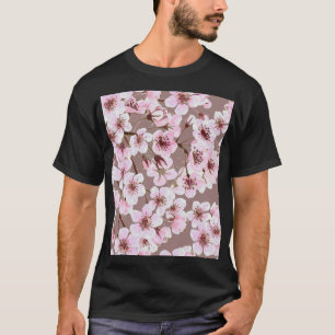 Cherry Blossom Branchen Wasserfarben Muster T-Shirt