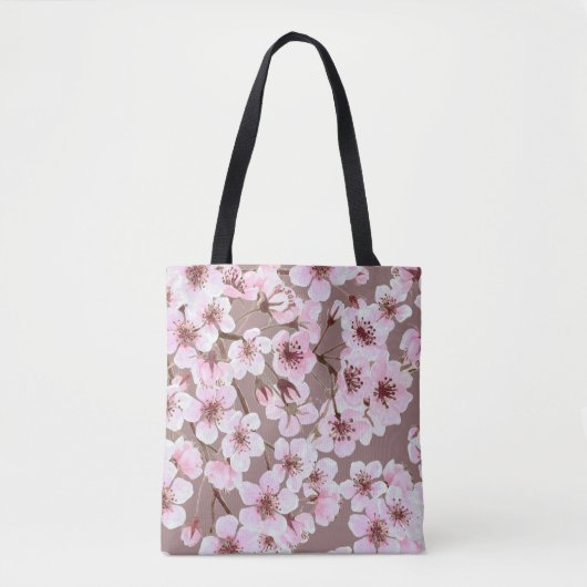 Cherry Blossom Branchen Wasserfarben Muster Tasche (Vorderseite)