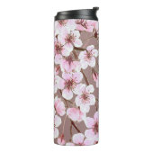 Cherry Blossom Branchen Wasserfarben Muster Thermosbecher (Nach links gedreht)