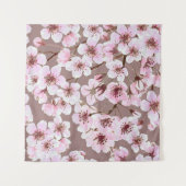 Cherry Blossom Branchen Wasserfarben Muster Wandteppich (Vorderseite (Horizontal))