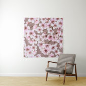 Cherry Blossom Branchen Wasserfarben Muster Wandteppich (Beispiel (Horizontal))