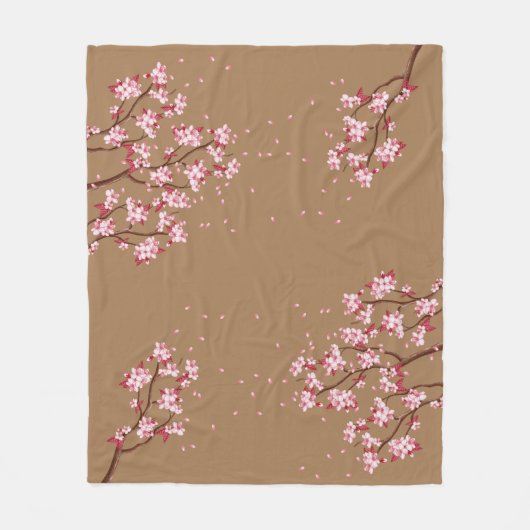 Cherry Blossom Branches Custom Fleece Blanket (Vorderseite)