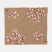 Cherry Blossom Branches Custom Fleece Blanket (Vorderseite (Horizontal))