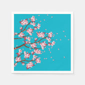 Cherry Blossom Branches Custom Paper Napkins Serviette (Vorderseite)