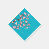 Cherry Blossom Branches Custom Paper Napkins Serviette (Ecke)