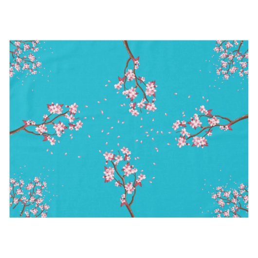 Cherry Blossom Branches Custom Table Tuch Tischdecke (Vorderseite (Horizontal))