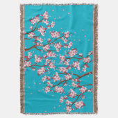 Cherry Blossom Branches Custom Throw Blanket Decke (Vorderseite Vertikal)