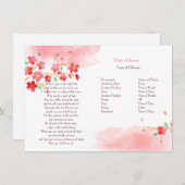 Cherry Blossom Branches Memorial Service Program Einladung (Vorne/Hinten)