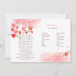 Cherry Blossom Branches Memorial Service Program Einladung