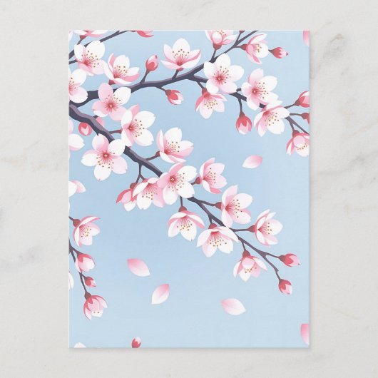 Cherry Blossom Branches Serene Pattern Postkarte (Vorderseite)