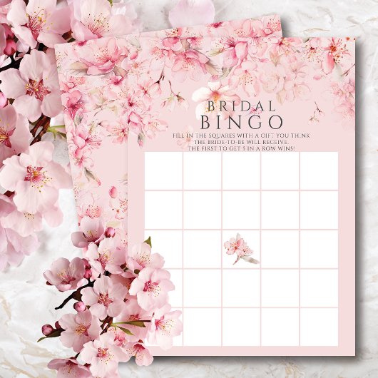 Cherry Blossom Brautparty Bingo Game Einladung