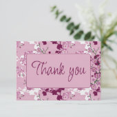 Cherry Blossom Brautparty | Elegant Rosa Floral Dankeskarte (Stehend Vorderseite)