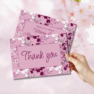 Cherry Blossom Brautparty Elegant Rosa Floral Dankeskarte