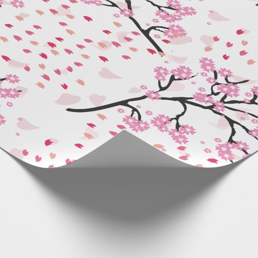 Cherry Blossom Breeze Wrapping Paper Geschenkpapier (Ecke)
