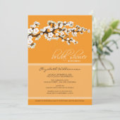Cherry Blossom Bridal Dusche Einladung (orange) (Stehend Vorderseite)