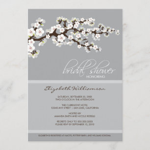 Cherry Blossom Bridal Shower Invitation (Platin) Einladung