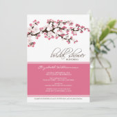 Cherry Blossom Bridal Shower Invitation (Rose) Einladung (Stehend Vorderseite)