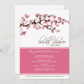 Cherry Blossom Bridal Shower Invitation (Rose) Einladung (Vorne/Hinten)